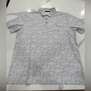 Travis Mathew Light Gray Patterned Polo Shirt